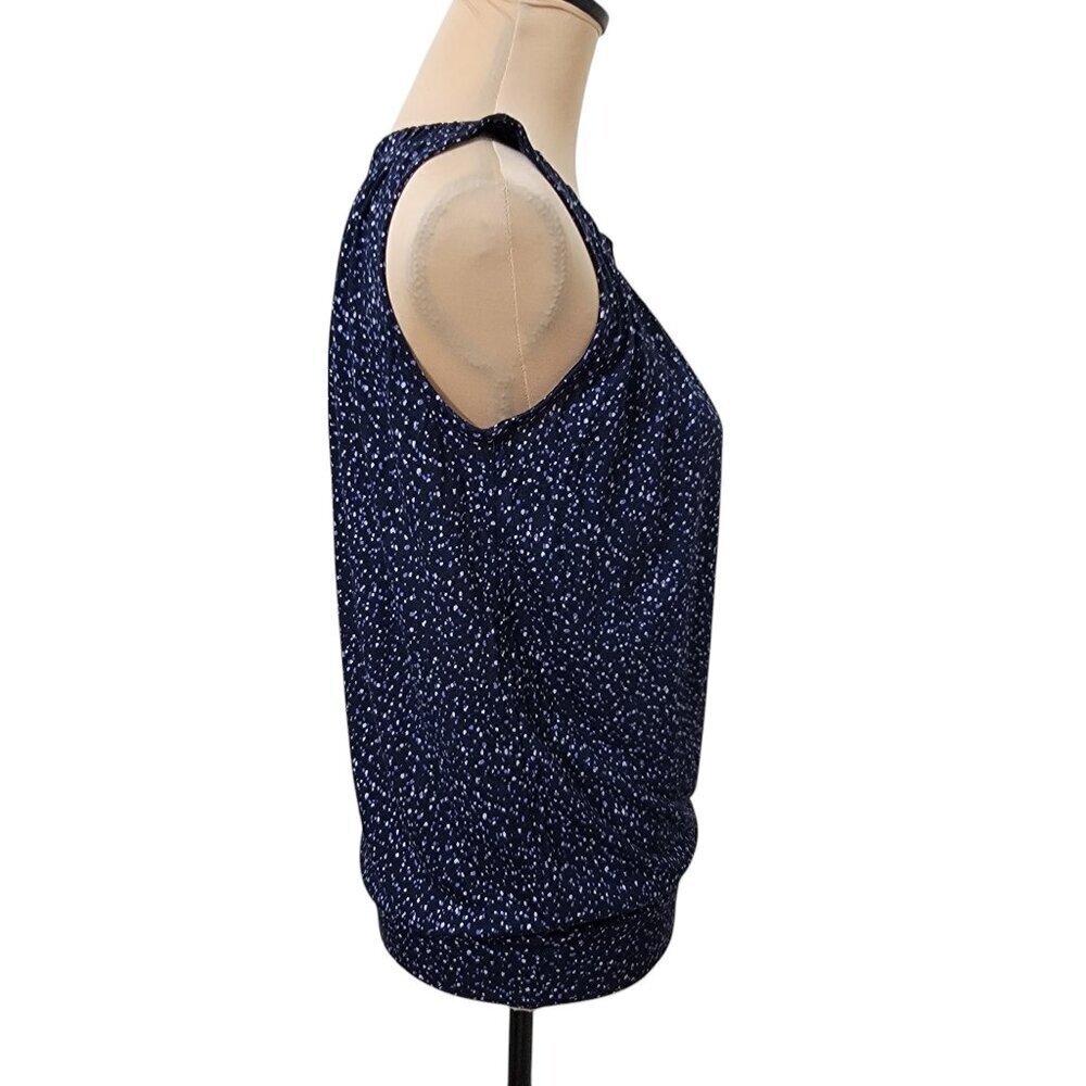 LOFT Size XS Blue & White Speckled Sleeveless Blouse, NEW with Tag - Picture 6 of 14